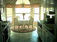 Kitchen, view to pool.
CLICK on small picture to display the full size image.
Later CLOSE large picture by CLICKING on (x).